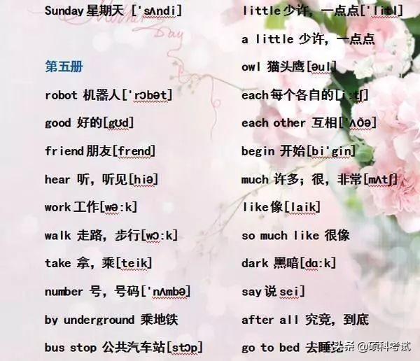 小学六年级单词音标复习,小学1-6年级必考词语