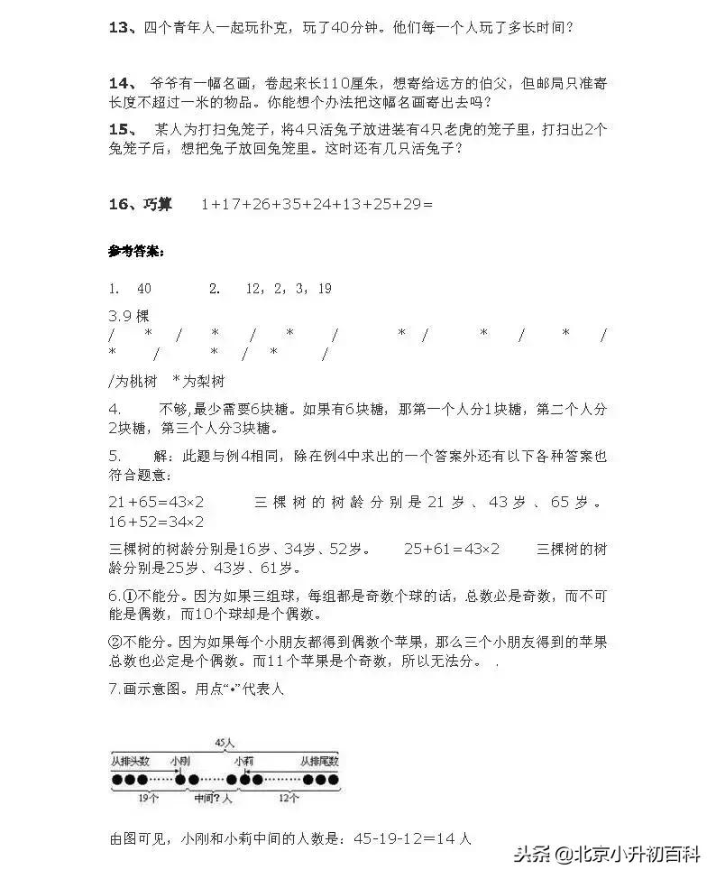 小学奥数1-6年级数学思维辅导,小学一年级数学奥数思维训练100题