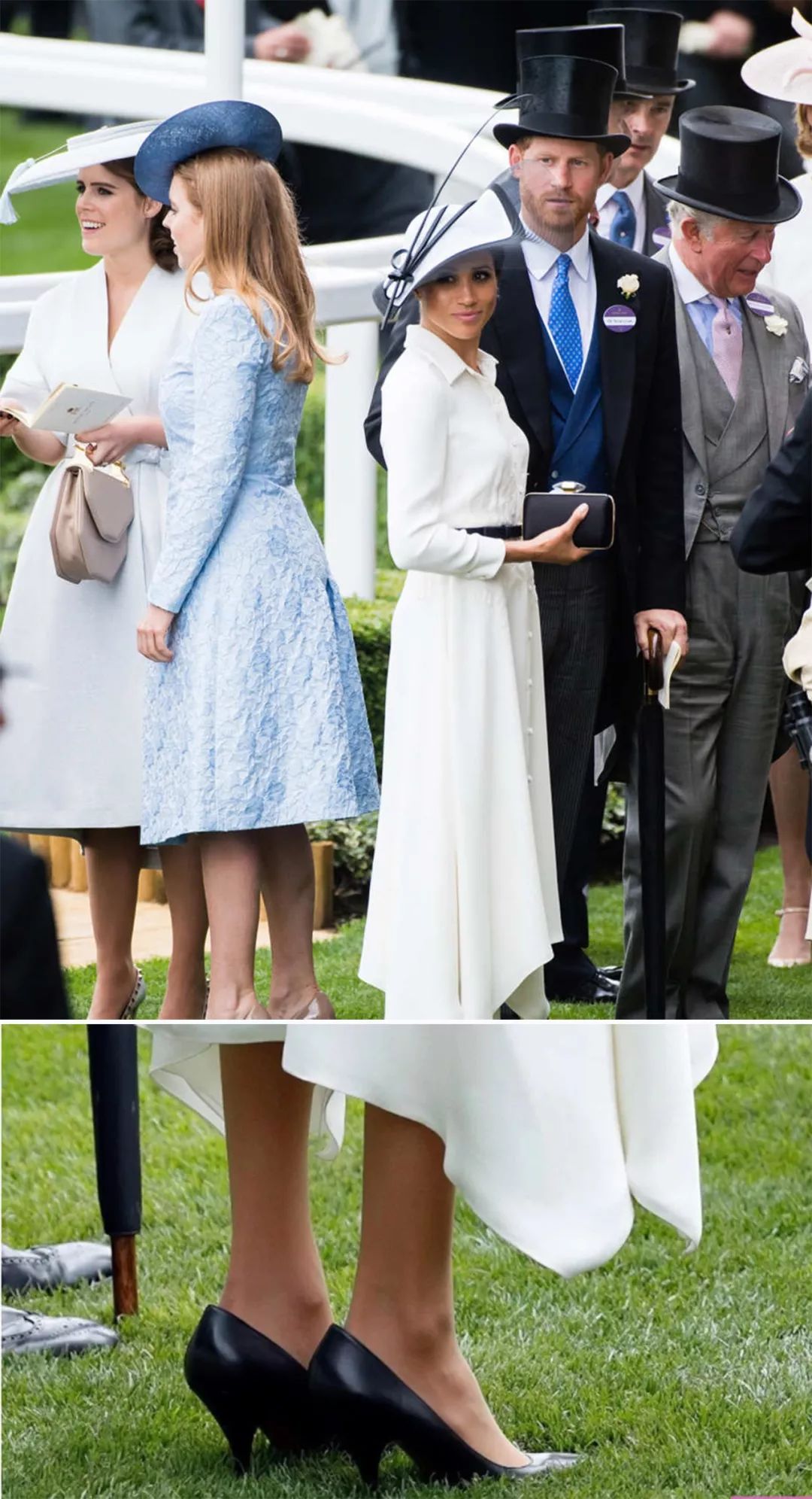 为减少高跟鞋磨脚，凯特为自己准备3个尺码，梅根直接用棉花塞脚