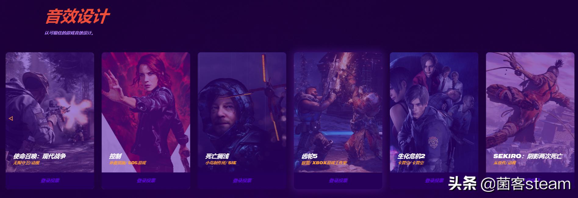 2020年公认最好游戏,2019年最佳游戏提名