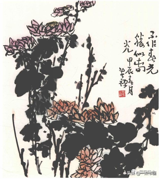 李苦禅画梅作品,李苦禅的菊花国画作品图片
