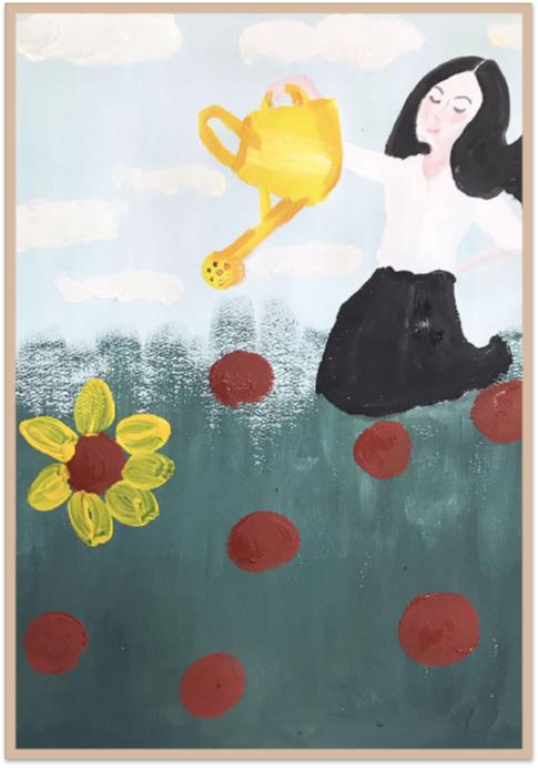 教师节儿童水粉画简单,教师节的儿童水粉画