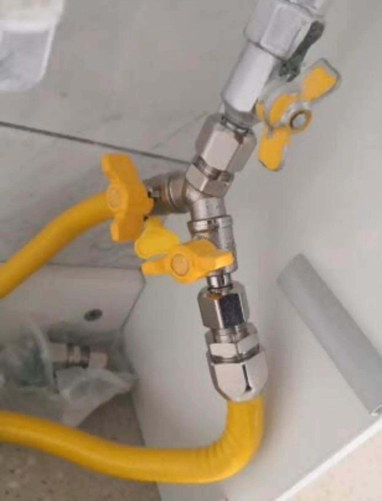 燃气热水器三通阀如何使用,燃气热水器如何连接天然气三通阀