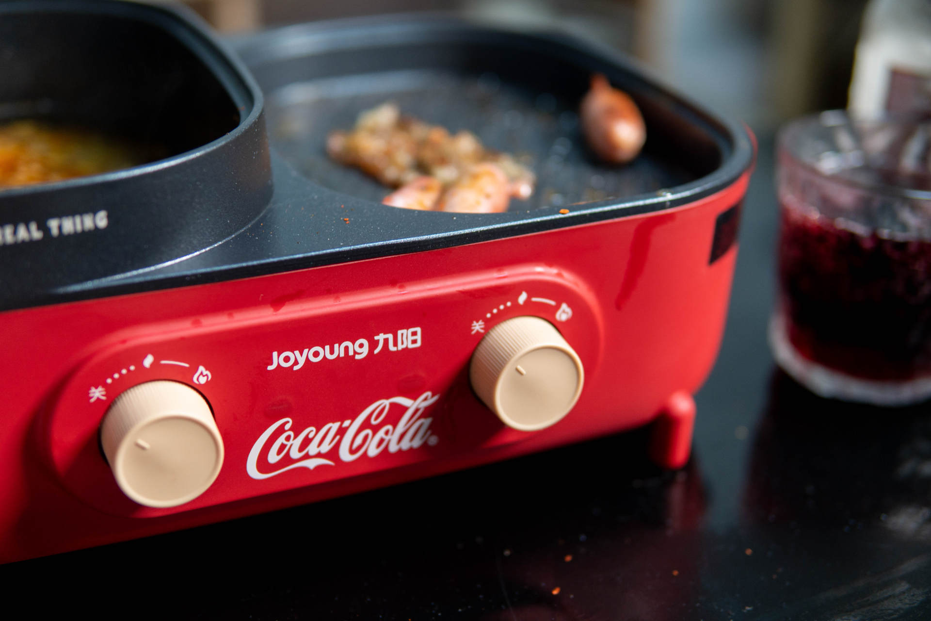 九阳涮锅烧烤一体机麦饭石,九阳涮锅烧烤一体机