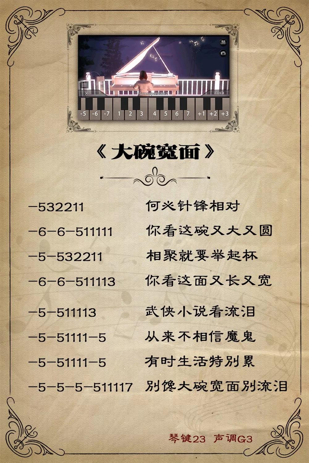 明日之后火红的萨日朗钢琴谱,明日之后钢琴谱子全图