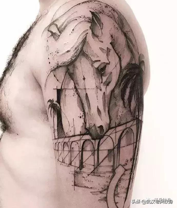 水墨纹身小图片大全,将军水墨风纹身汉字