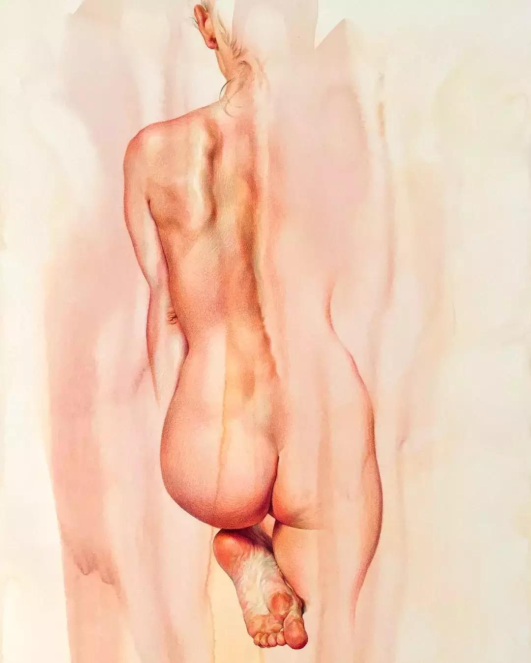 人体彩铅,人体五官彩铅