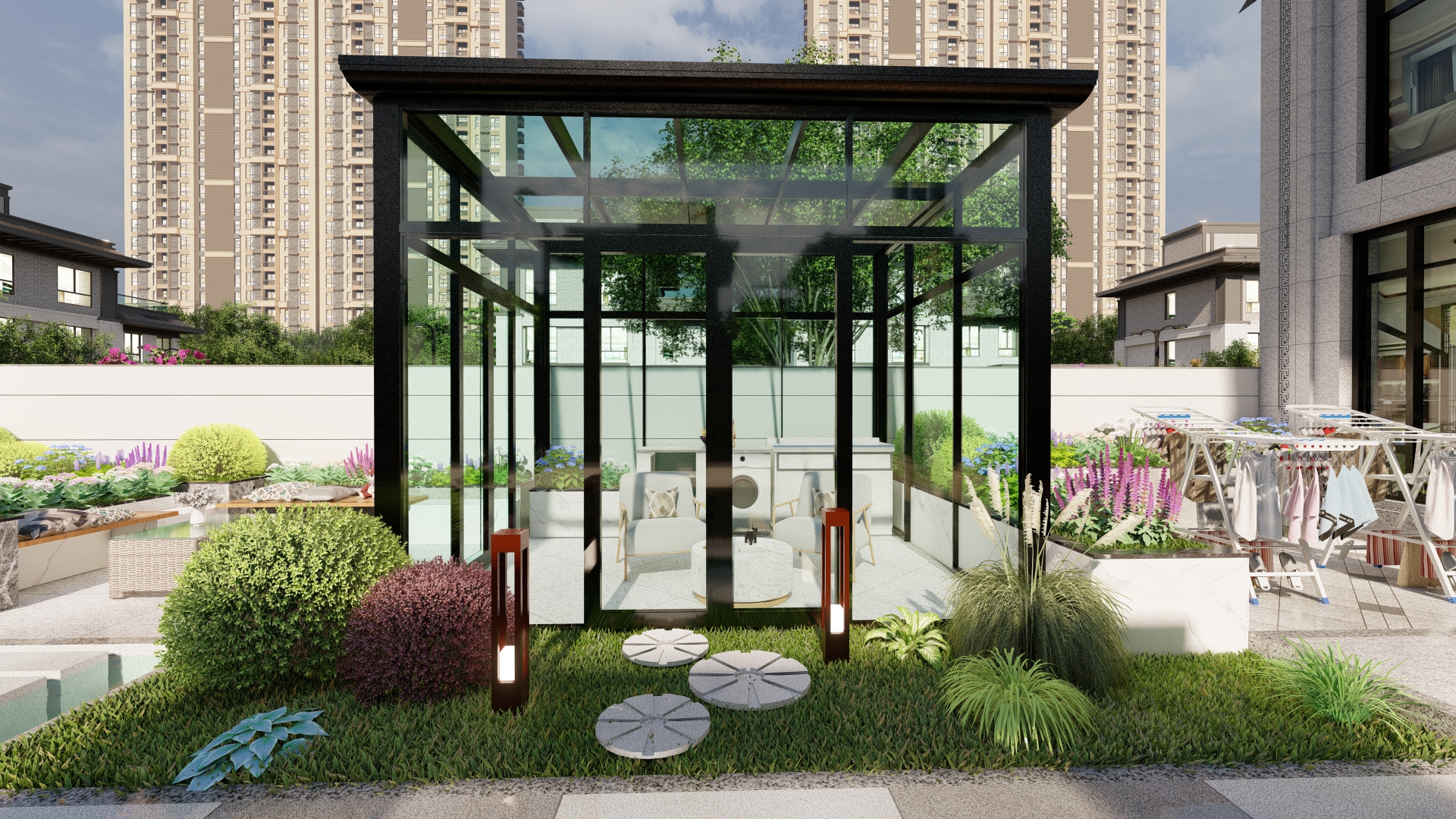 120平院子阳光房,120平阳光房带花园设计