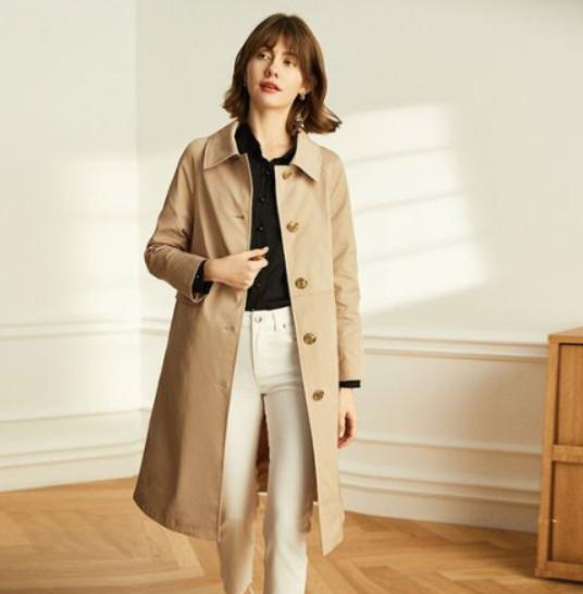 驼色睡衣式大衣穿搭女秋冬,驼色牛角扣大衣穿搭女秋冬