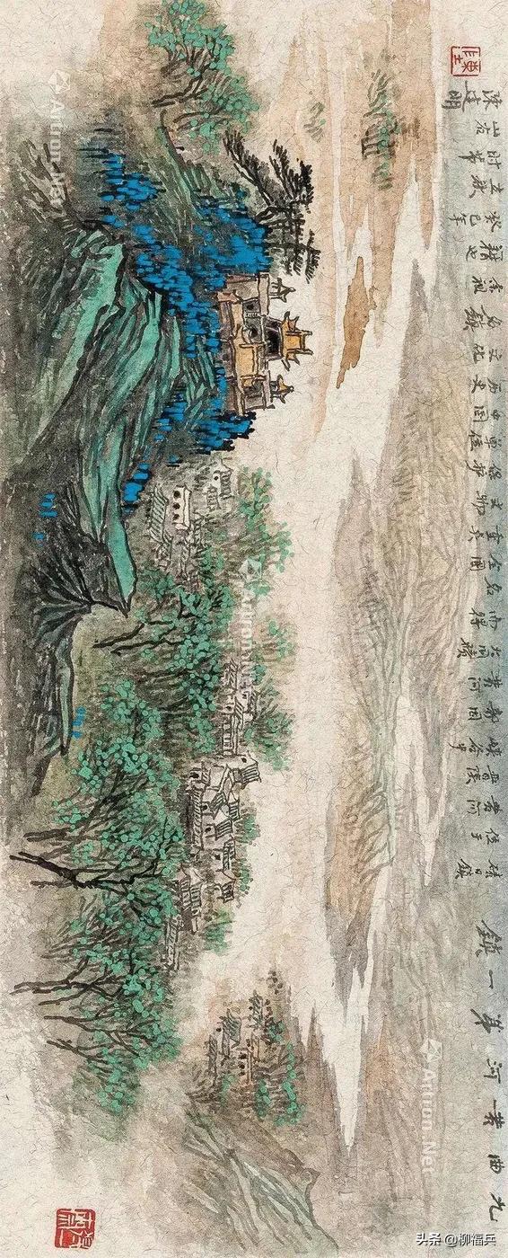 山水风景画黄河,山水画黄河惊涛骇浪