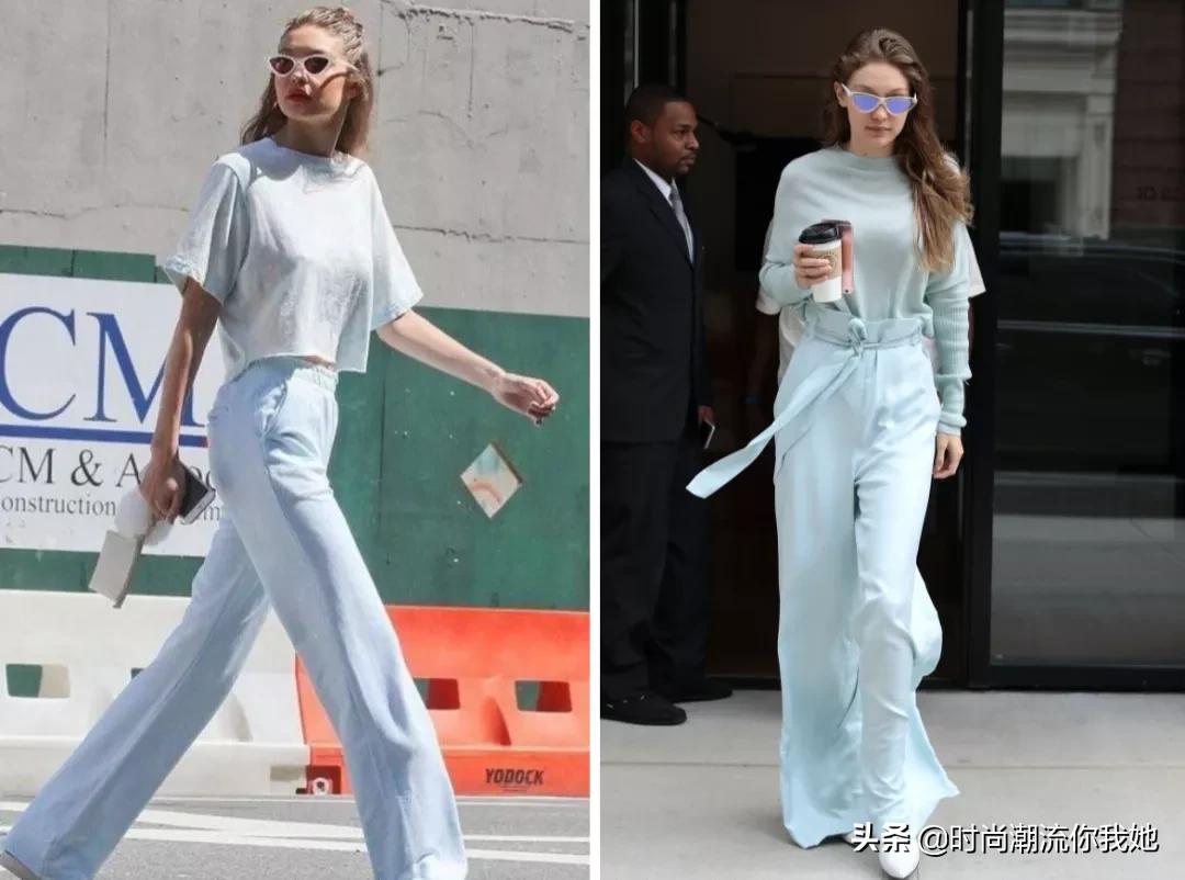 夏天穿马卡龙色系的长裤,马卡龙紫色裤子搭配