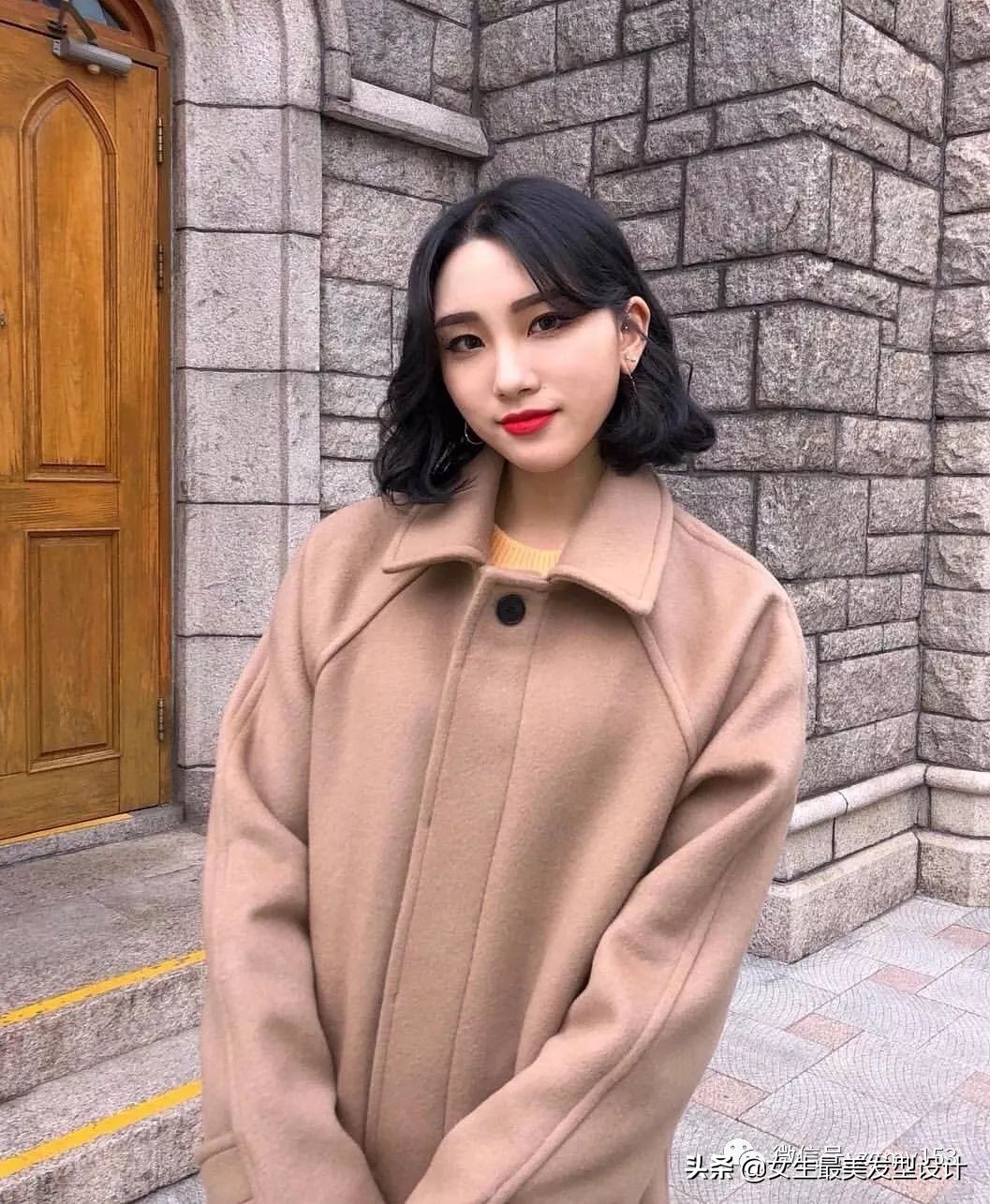 齐肩短发100种造型,冷茶色齐肩短发发型