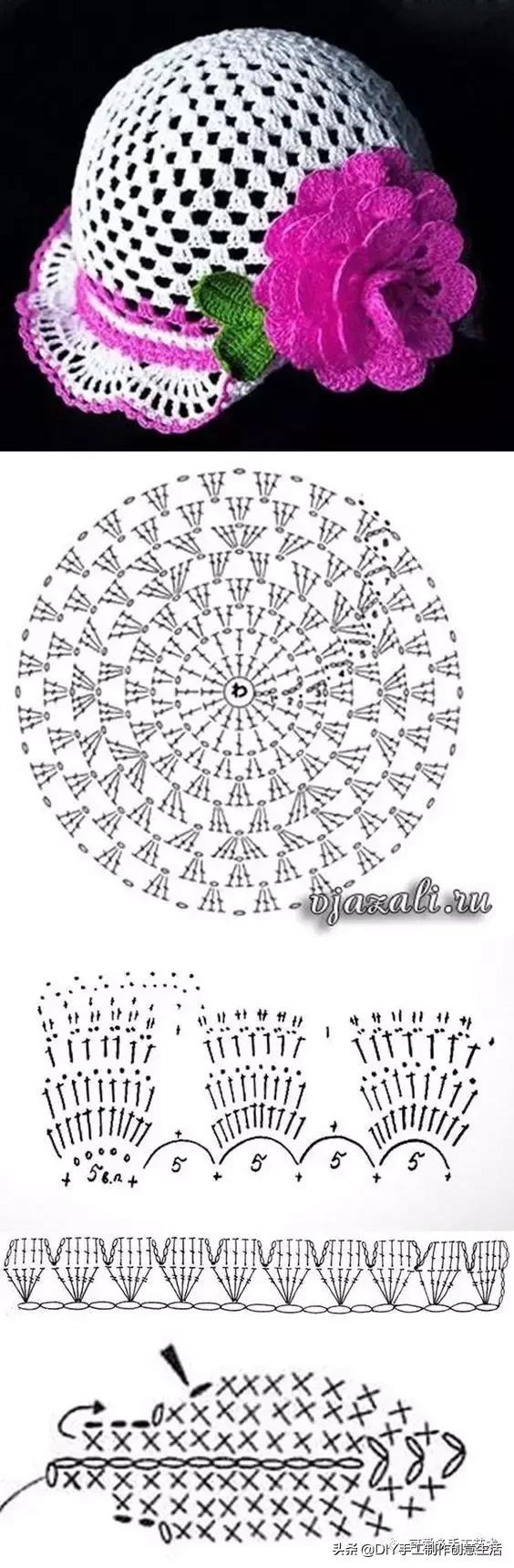 有气质的遮阳帽钩织教程,钩织遮阳帽全教程
