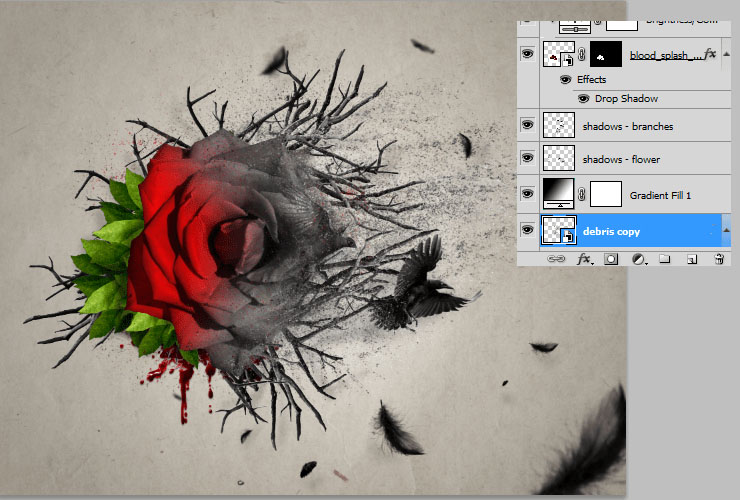 ps如何换花朵教程图解,ps怎么画枯萎的玫瑰