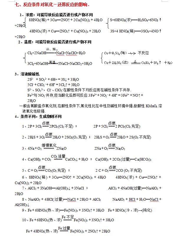 高中化学复习总专题（500页精品资料）准高三一轮复习必备好资料