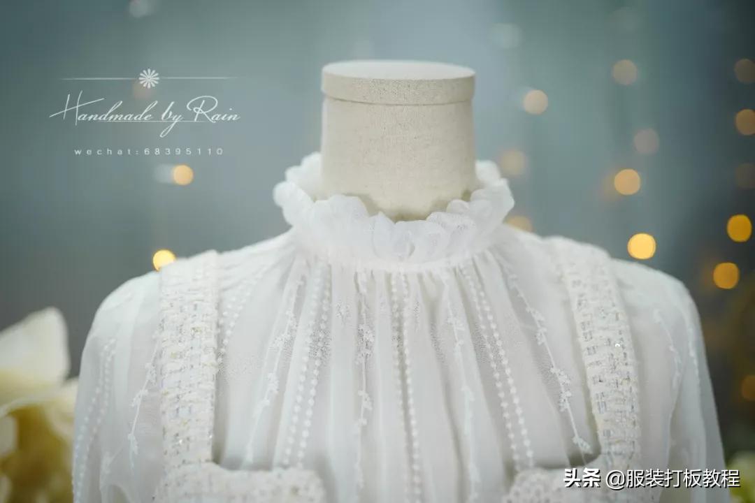 新款蕾丝网纱高领打底衫,蕾丝打底衫裁剪方法教程