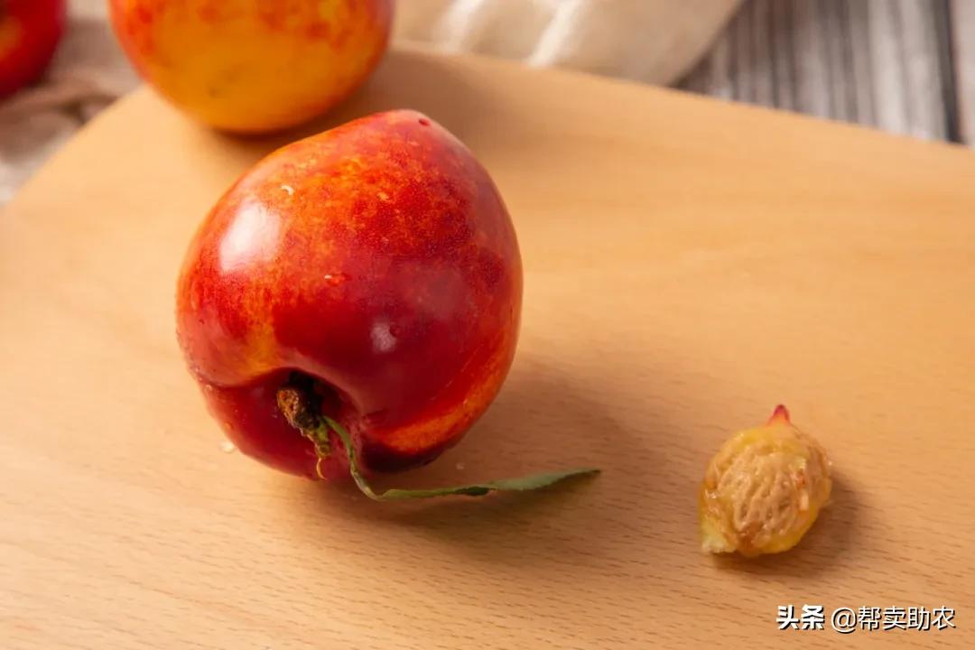 油桃脆甜多汁爽口,一口下去黄桃果肉绵密清爽冰沙