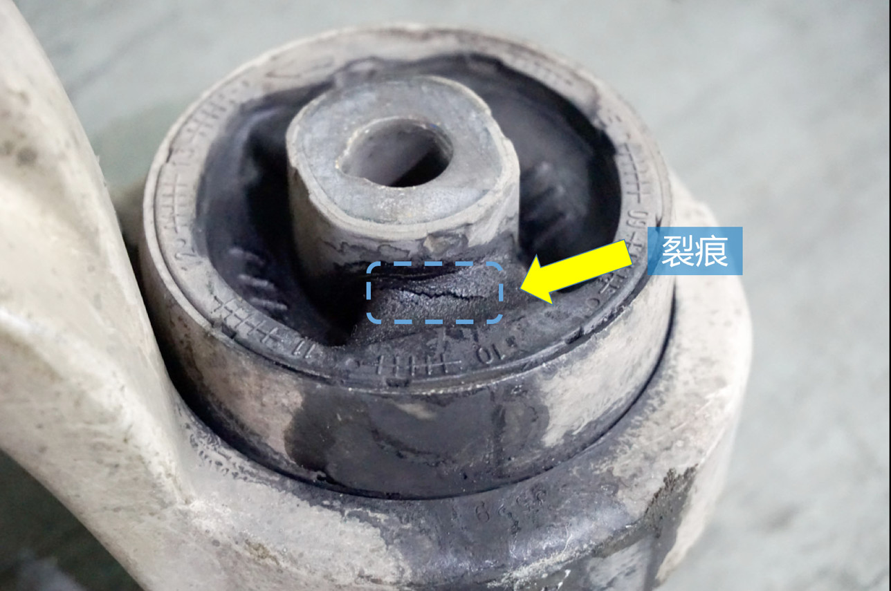 下摆臂衬套老化有什么影响,下摆臂衬套老化开裂