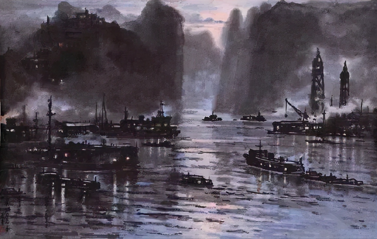 水墨画夜景欣赏,画夜景最好的中国画