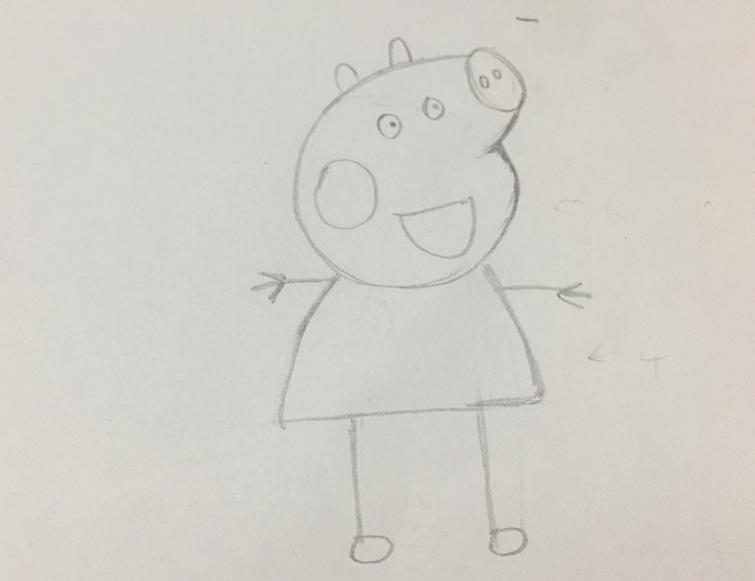 用小猪佩奇画0到9,10秒学会画小猪佩奇