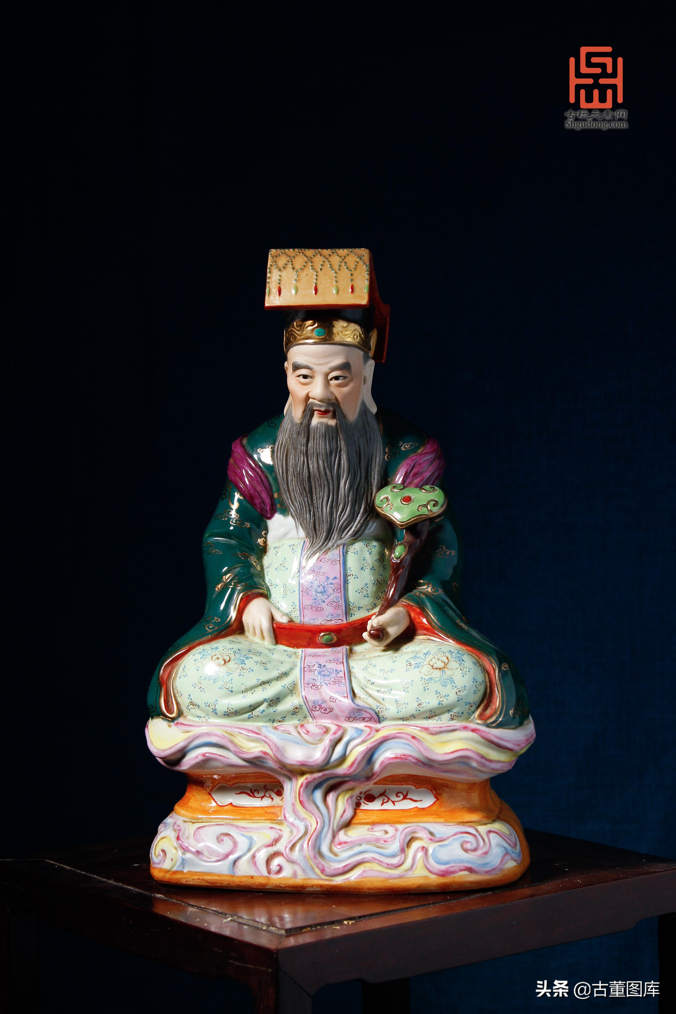 康熙铜财神像图片,老款瓷财神像