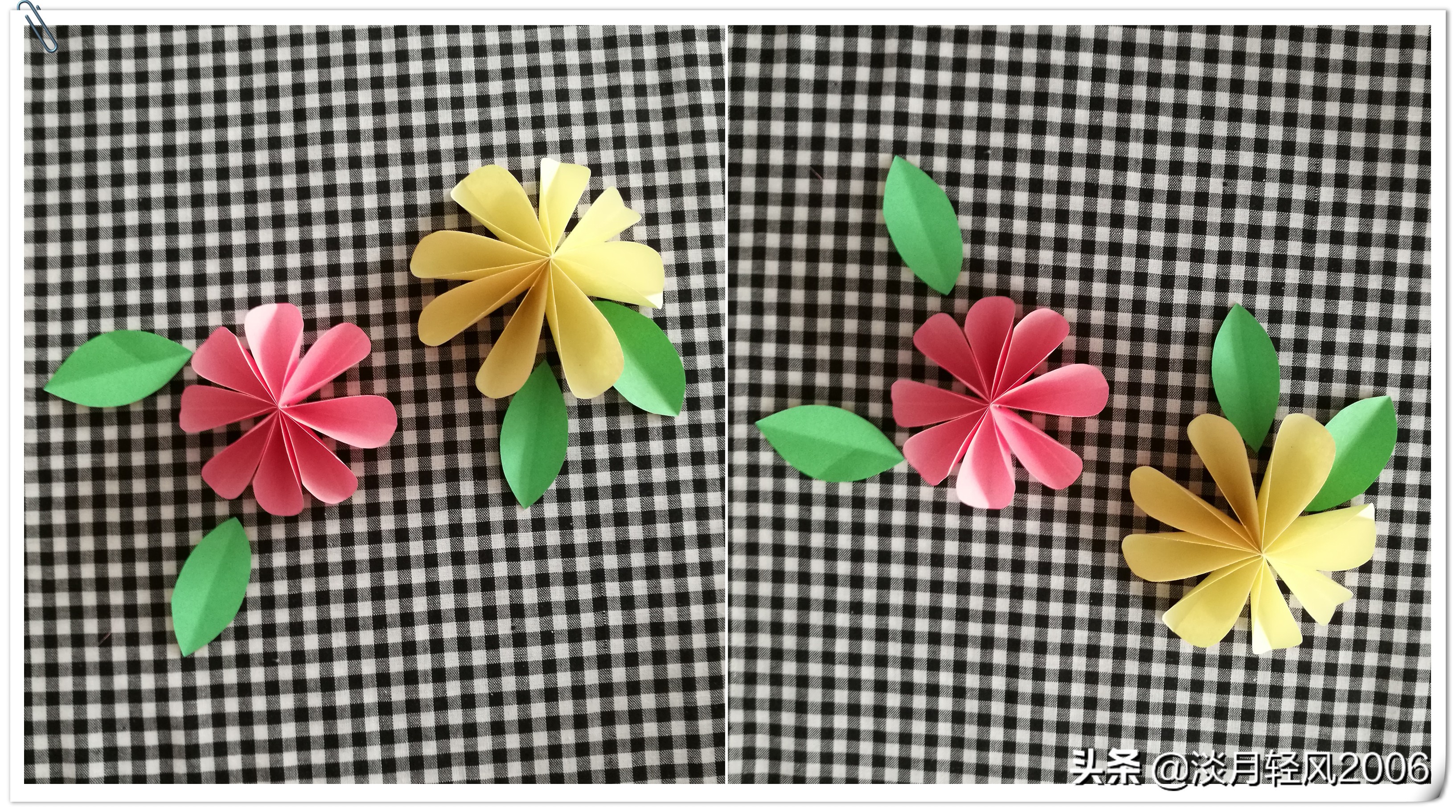 用卡纸制作的手工立体小花,彩色卡纸立体手工