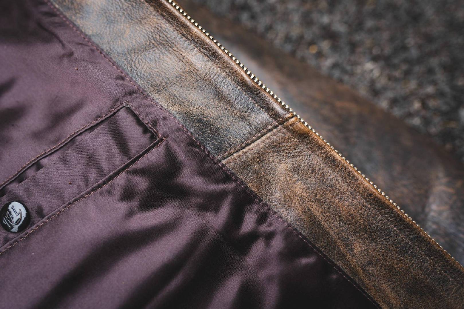 男小牛皮翻毛皮复古做旧皮衣,牛皮复古做旧皮衣男中长款