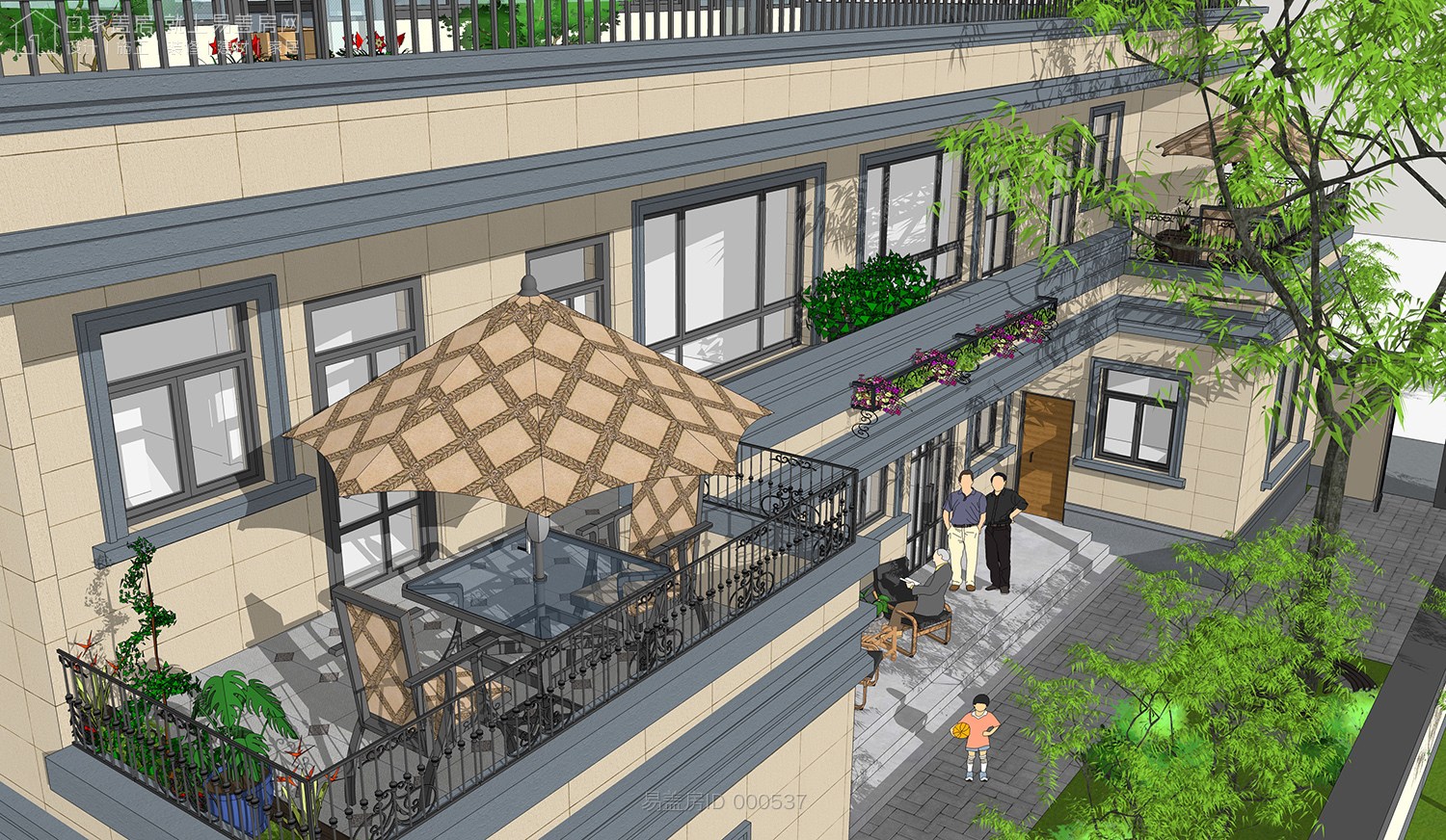 二层农村别墅带阳光房现代简约,农村二层带阳光房别墅效果图