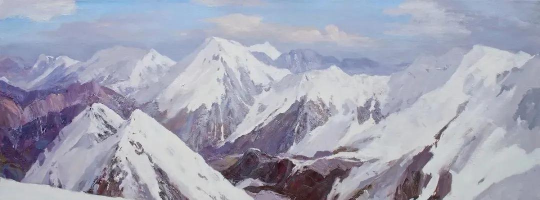 氛围感风景油画作品简单初学者,简单的小清新系油画