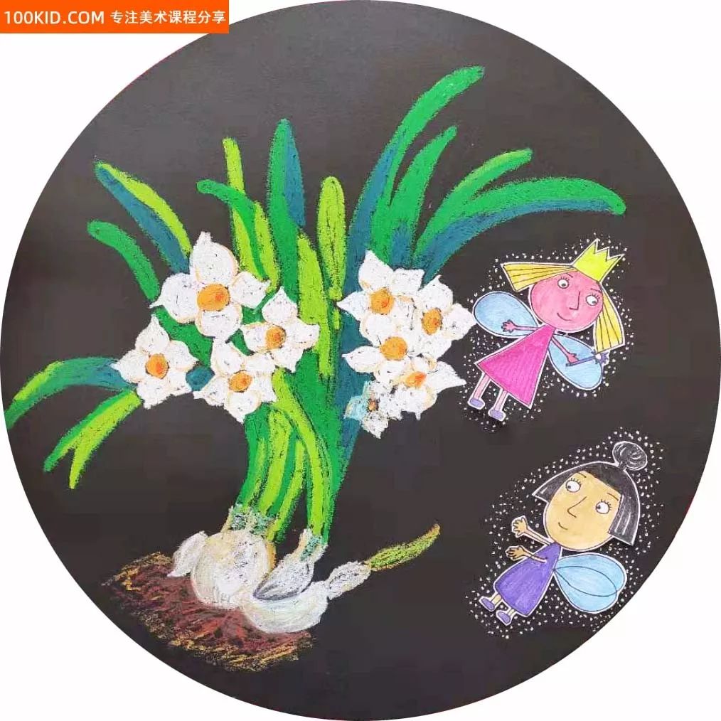 油画棒小花教程玫瑰花,水仙花油画棒不用刮刀