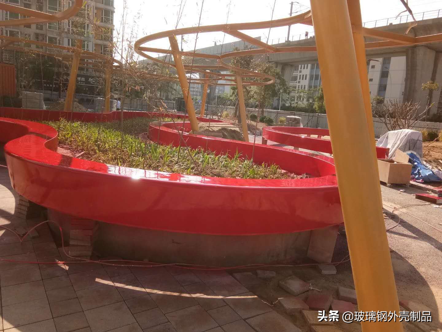 室内外玻璃钢休闲座椅长凳户外广场座椅异形玻璃钢家具景观坐凳