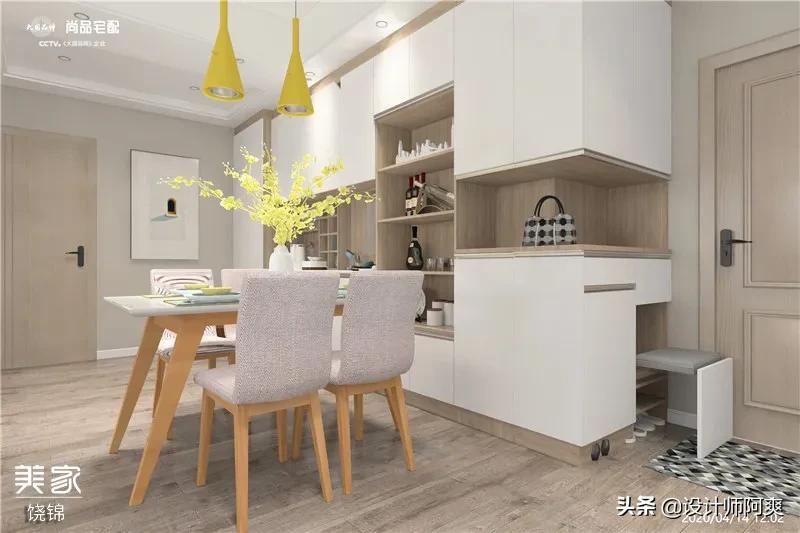 大门正对客厅一体隔断,入户正对客厅餐厅玄关隔断效果图