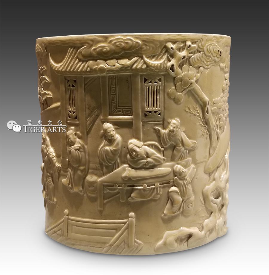 笔筒文艺中式,笔筒竹子论语