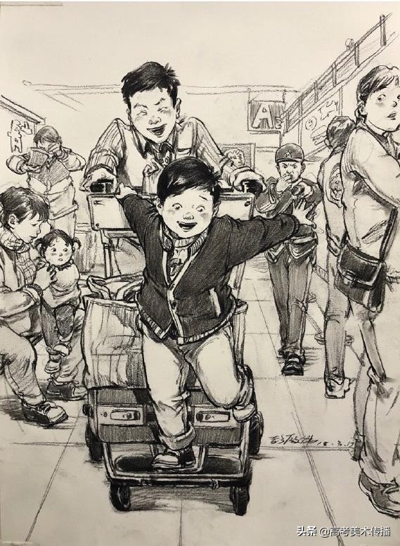 高分速写教室场景,央美速写场景高分