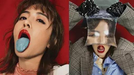 蔡依林的18年老粉儿,蔡依林一身红蓝