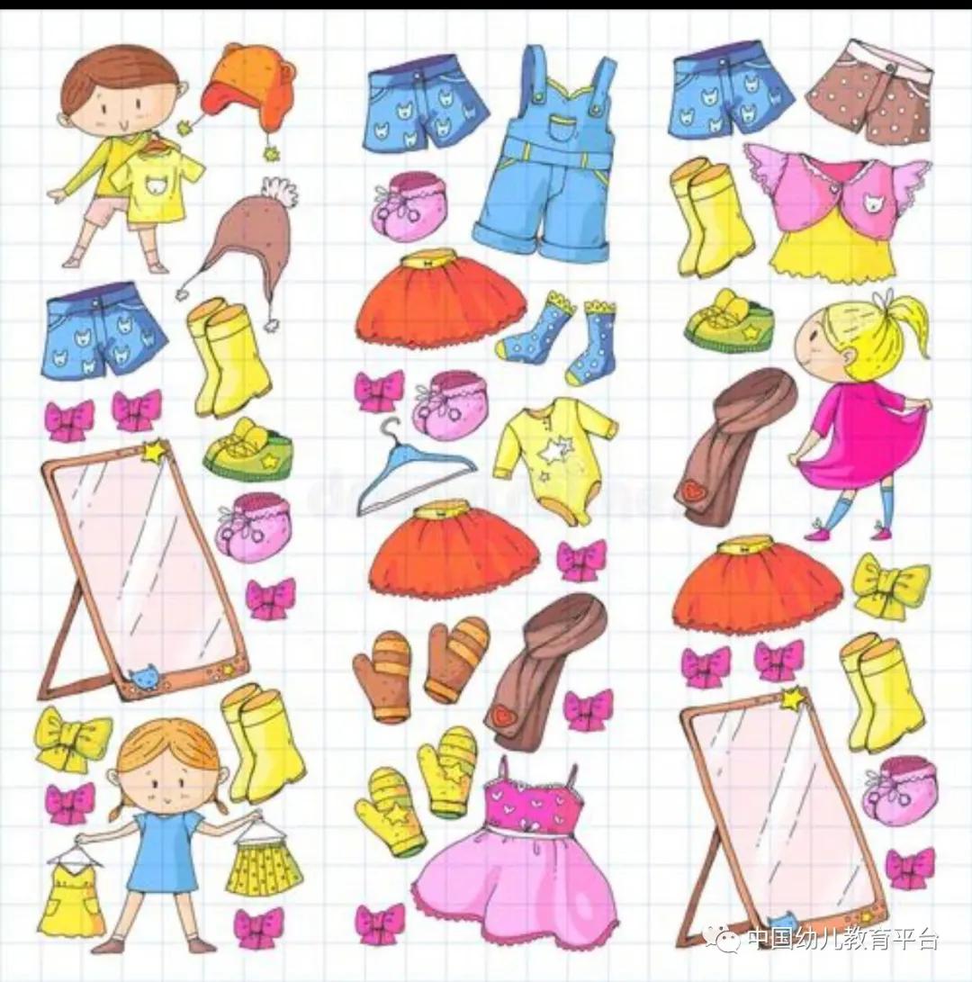 幼儿园美丽的夏装美术活动,大班美术活动多彩的服装