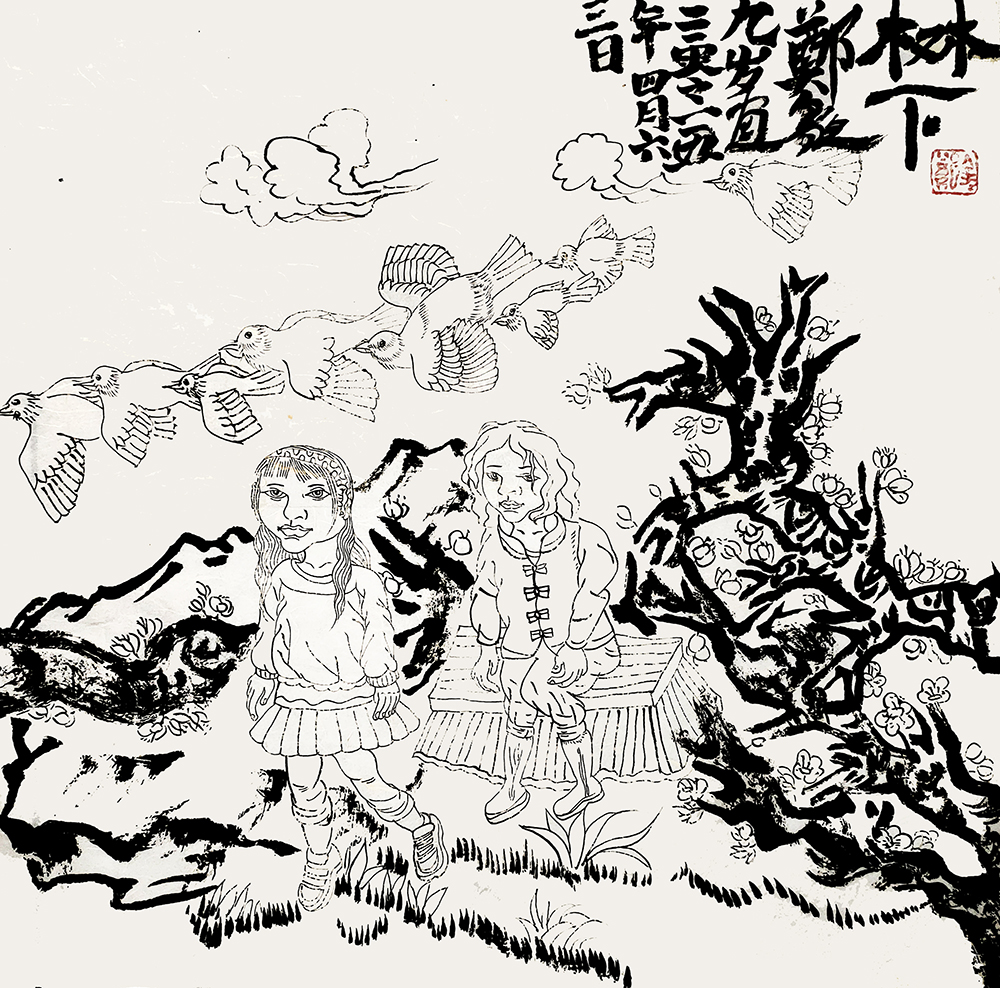 郑鑫绘画成长记录：线描篇（五）校园同学系列——创作