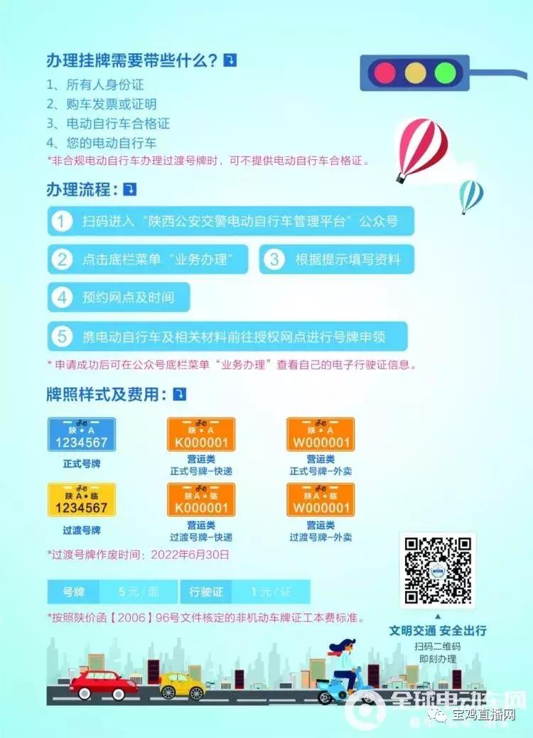 宝鸡电动自行车挂牌网点,宝鸡电动自行车上牌需要哪些证件