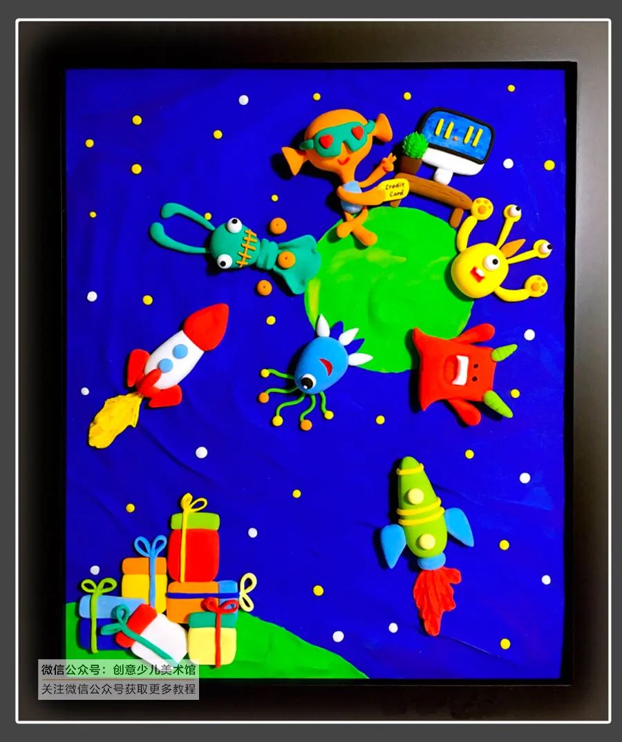 简单粘土画的100种做法,轻粘土浮雕圆形作品图片大全