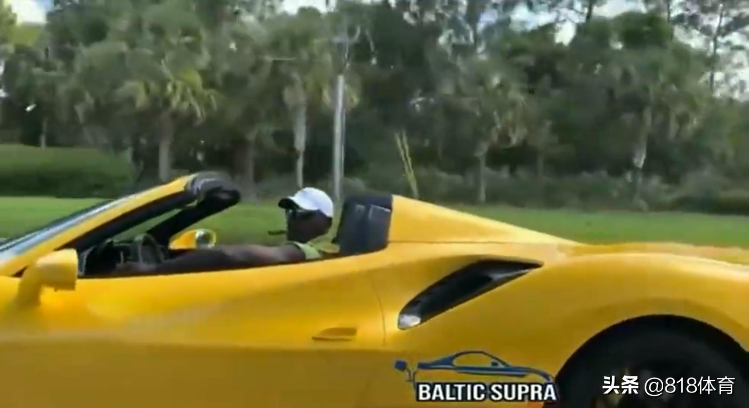 乔丹抽雪茄开法拉利的视频,球迷偶遇乔丹开超跑