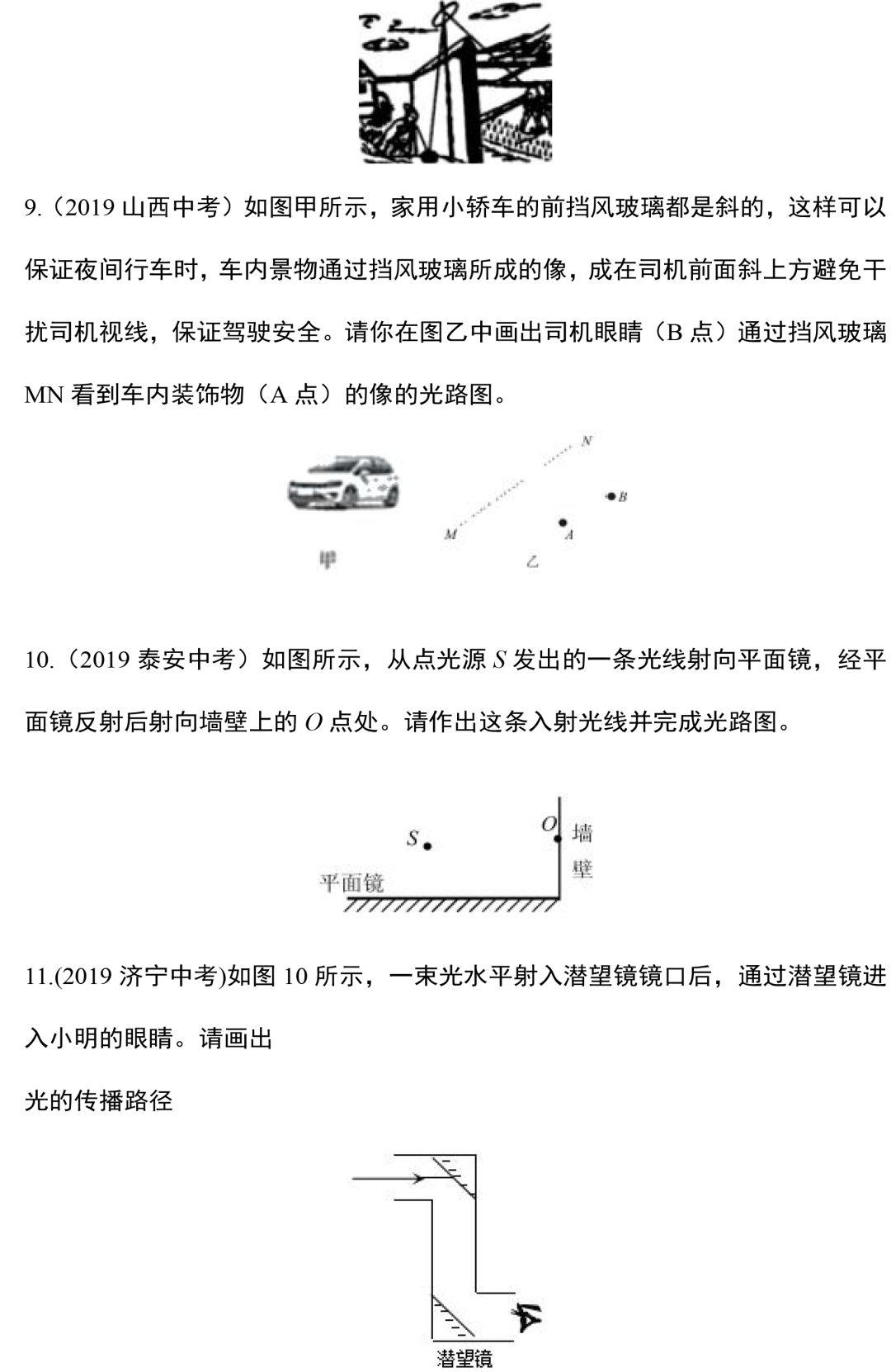 八年级物理光学作图练习题,八年级上册物理作图题讲解视频