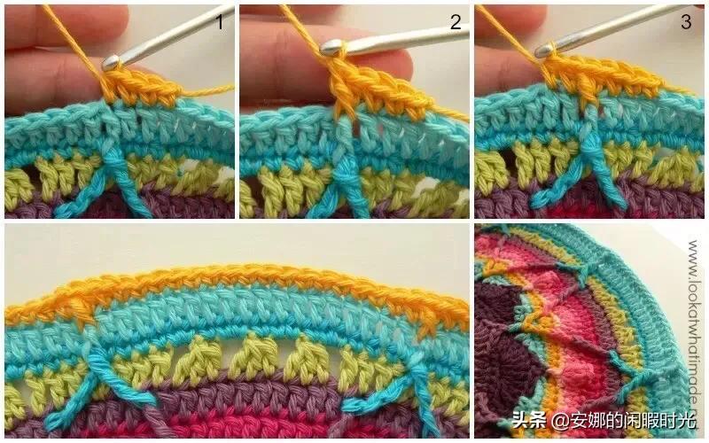 曼陀罗毯子编织教程,苏菲花园曼陀罗毯子钩法高清图解