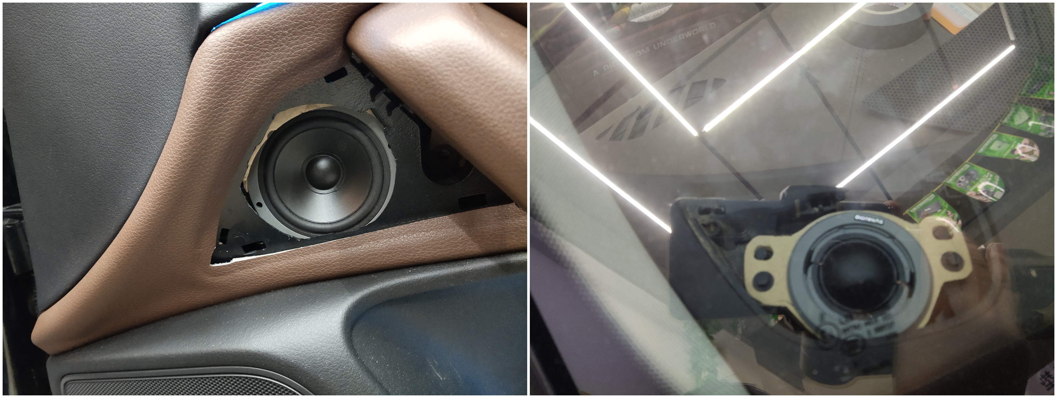 奥迪A6L改装音响升级丹拿372喇叭加装功放双层隔音赤峰鑫航音响