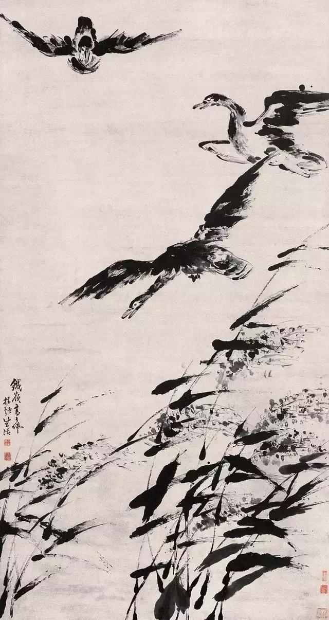 这组花鸟画作品着实让人眼前一亮,这水墨花鸟画太养眼了