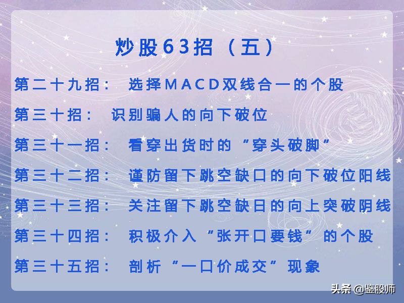 详解炒股63招（五）