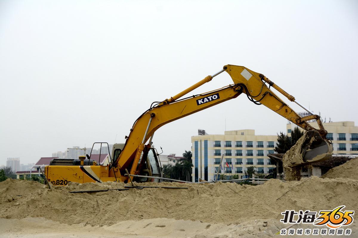 档次提升！北海新“潮”雕初见规模，台阶向海延伸呈现波浪形