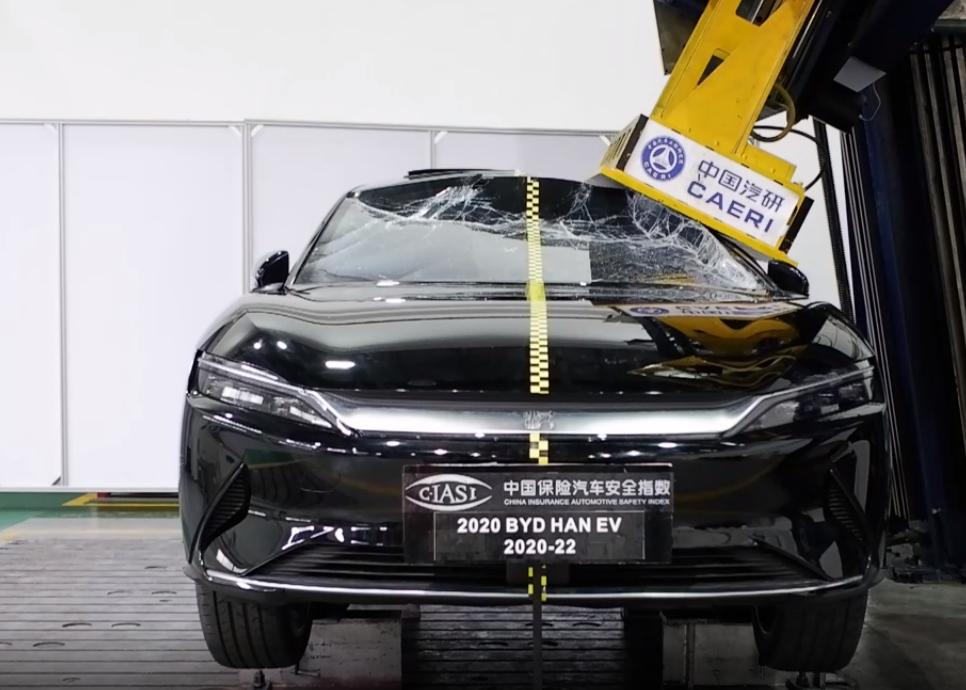 比亚迪汉EV碰撞测试详解,比亚迪汉ev耐撞吗