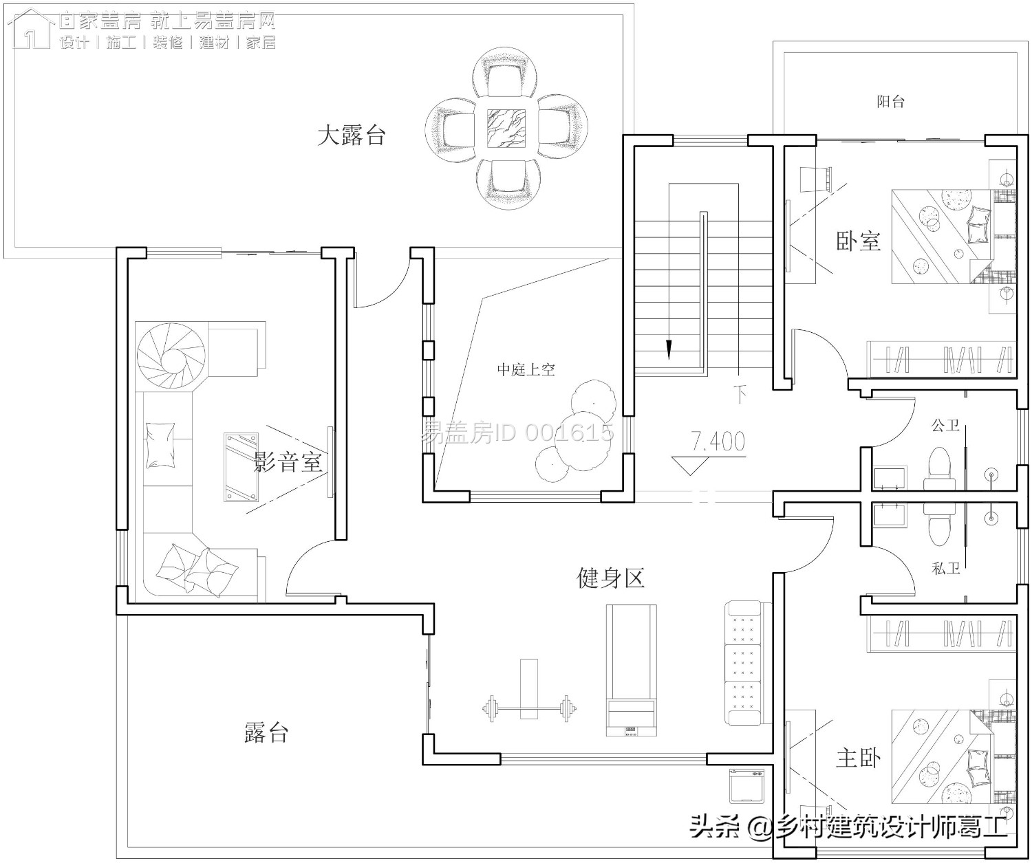 西向现代风三层别墅,现代风2间三层带院子别墅