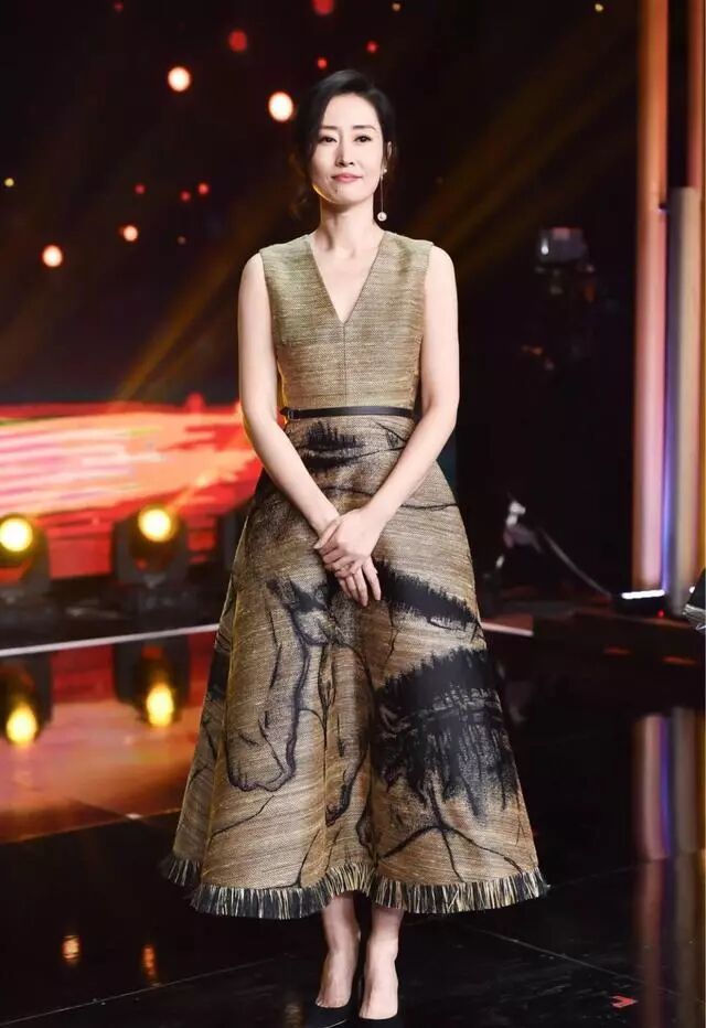 刘敏涛穿丝绒裙照片,刘敏涛穿衣风格