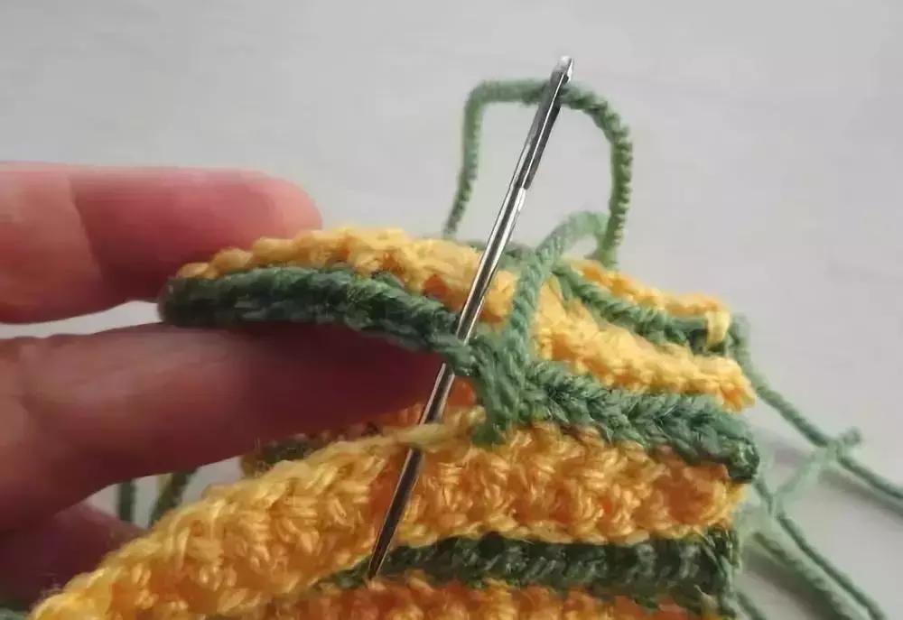 南瓜储物盒钩针教程,小南瓜卡子钩针教程